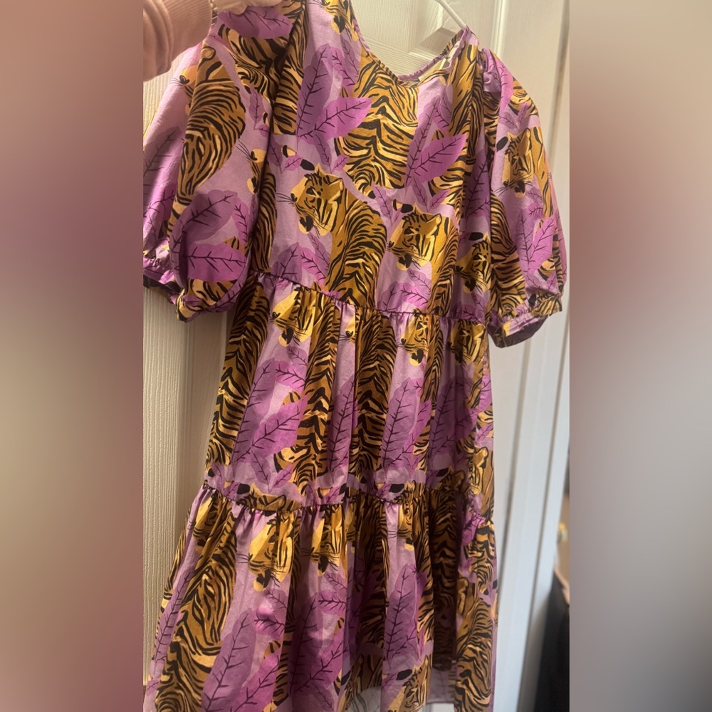 FARM Rio Pink and Yellow High Low Dress